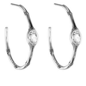 John Hardy Bamboo Medium Hoop Earrings $425 Retail